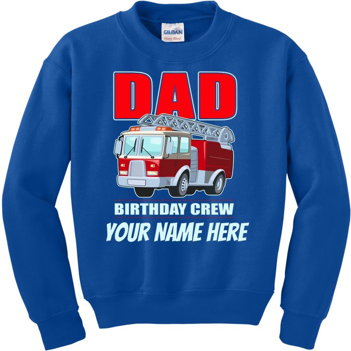 Personalized Custom Name Dad Funny Birthday Crew Firetruck Kids Sweatshirt