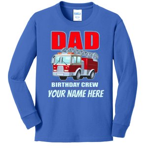 Personalized Custom Name Dad Funny Birthday Crew Firetruck Kids Long Sleeve Shirt