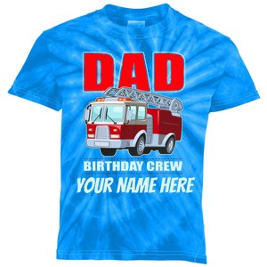 Personalized Custom Name Dad Funny Birthday Crew Firetruck Kids Tie-Dye T-Shirt