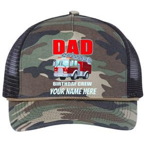 Personalized Custom Name Dad Funny Birthday Crew Firetruck Retro Rope Trucker Hat Cap