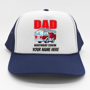 Personalized Custom Name Dad Funny Birthday Crew Firetruck Trucker Hat