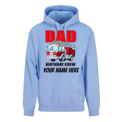 Personalized Custom Name Dad Funny Birthday Crew Firetruck Unisex Surf Hoodie