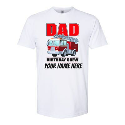 Personalized Custom Name Dad Funny Birthday Crew Firetruck Softstyle CVC T-Shirt