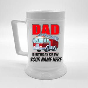 Personalized Custom Name Dad Funny Birthday Crew Firetruck Beer Stein