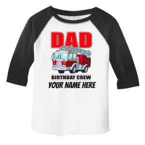 Personalized Custom Name Dad Funny Birthday Crew Firetruck Toddler Fine Jersey T-Shirt