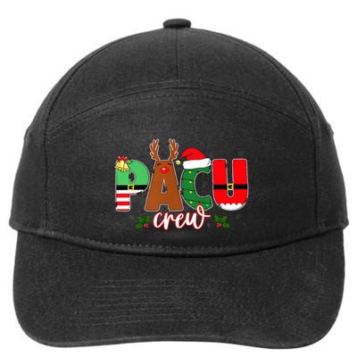 Pacu Crew Nurse Christmas Reindeer Post Anesthesia Care Unit Gift 7-Panel Snapback Hat