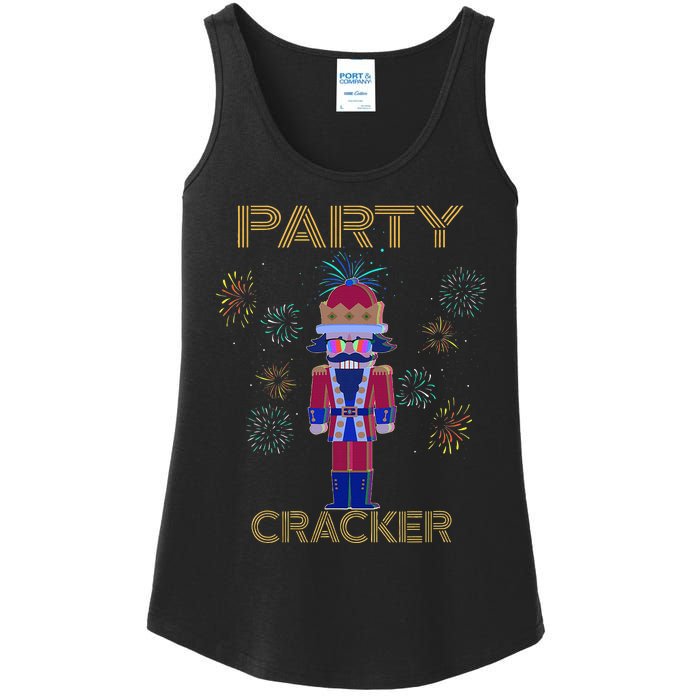 Party Cracker New Years Eve Holiday Nutcracker Squad Ladies Essential Tank