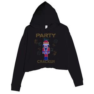 Party Cracker New Years Eve Holiday Nutcracker Squad Crop Fleece Hoodie