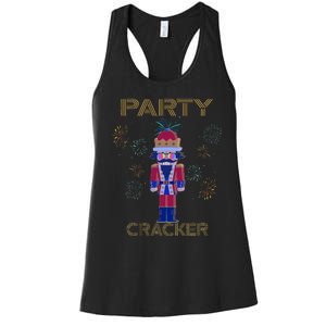 Party Cracker New Years Eve Holiday Nutcracker Squad Women's Racerback Tank