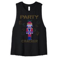 Party Cracker New Years Eve Holiday Nutcracker Squad Women's Racerback Cropped Tank