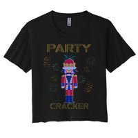 Party Cracker New Years Eve Holiday Nutcracker Squad Women's Crop Top Tee