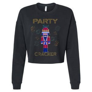 Party Cracker New Years Eve Holiday Nutcracker Squad Cropped Pullover Crew