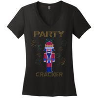 Party Cracker New Years Eve Holiday Nutcracker Squad Women's V-Neck T-Shirt