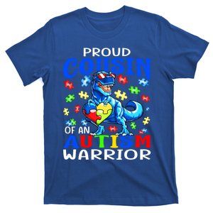 Proud Cousin Of An Autism Warrior Dinosaur Gift T-Shirt