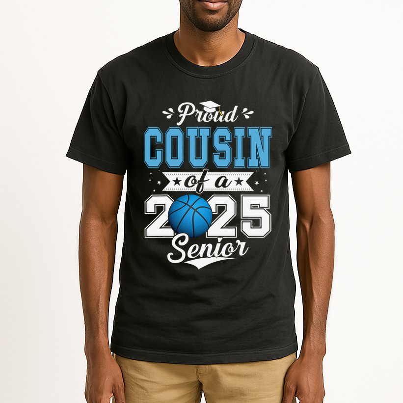 Proud Cousin Of A 2025 Senior Graduate Basketball Gift Tall T-Shirt