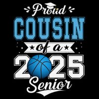 Proud Cousin Of A 2025 Senior Graduate Basketball Gift 16 in Basic Backpack