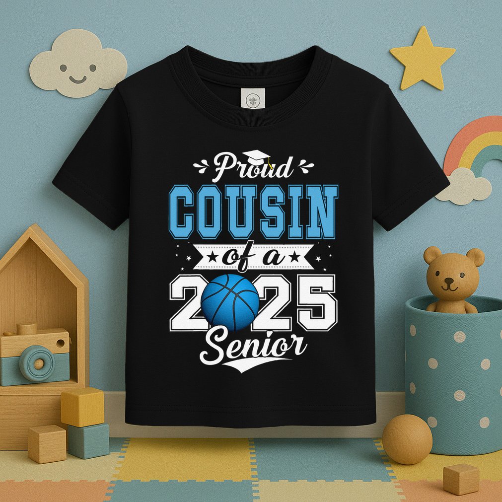 Proud Cousin Of A 2025 Senior Graduate Basketball Gift Toddler T-Shirt