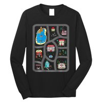 Play Cars On DadS Back Mat Road Car Race Track Long Sleeve Shirt