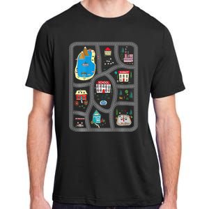 Play Cars On DadS Back Mat Road Car Race Track Adult ChromaSoft Performance T-Shirt