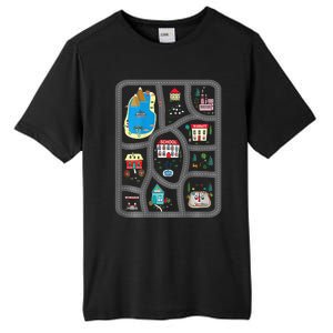 Play Cars On DadS Back Mat Road Car Race Track Tall Fusion ChromaSoft Performance T-Shirt