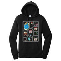 Play Cars On DadS Back Mat Road Car Race Track Women's Pullover Hoodie