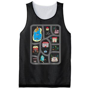 Play Cars On DadS Back Mat Road Car Race Track Mesh Reversible Basketball Jersey Tank