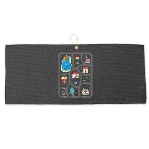 Play Cars On DadS Back Mat Road Car Race Track Large Microfiber Waffle Golf Towel