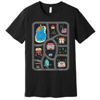 Play Cars On DadS Back Mat Road Car Race Track Premium T-Shirt