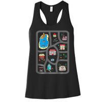 Play Cars On DadS Back Mat Road Car Race Track Women's Racerback Tank