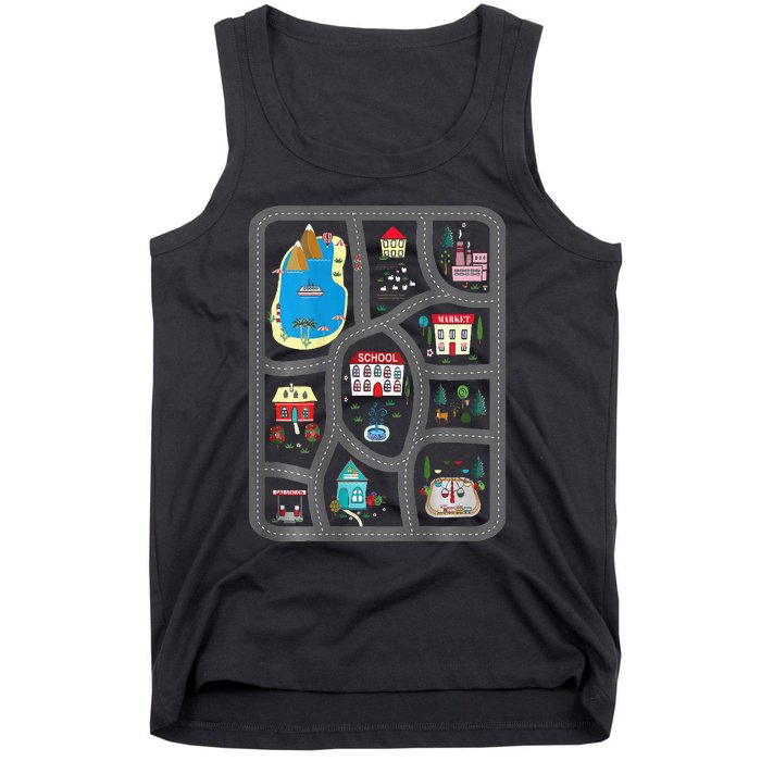 Play Cars On DadS Back Mat Road Car Race Track Tank Top