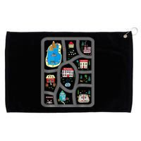 Play Cars On DadS Back Mat Road Car Race Track Grommeted Golf Towel