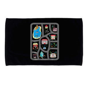 Play Cars On DadS Back Mat Road Car Race Track Microfiber Hand Towel