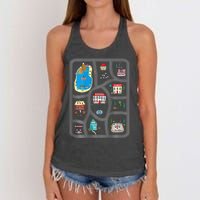 Play Cars On DadS Back Mat Road Car Race Track Women's Knotted Racerback Tank