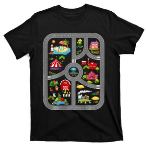 Play Cars On Dads Back Mat Road Car Race Track T-Shirt