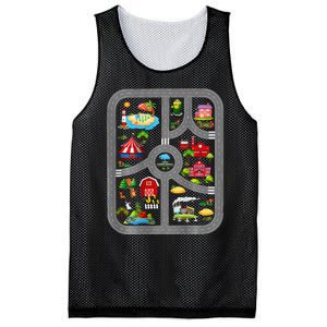 Play Cars On Dads Back Mat Road Car Race Track Mesh Reversible Basketball Jersey Tank