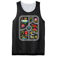 Play Cars On Dads Back Mat Road Car Race Track Mesh Reversible Basketball Jersey Tank