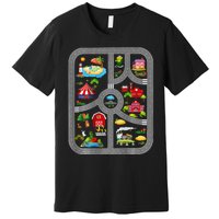 Play Cars On Dads Back Mat Road Car Race Track Premium T-Shirt