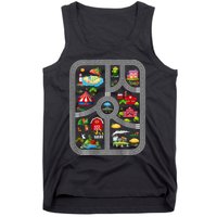 Play Cars On Dads Back Mat Road Car Race Track Tank Top