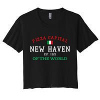 Pizza Capital Of The World New Haven Connecticut Women's Crop Top Tee