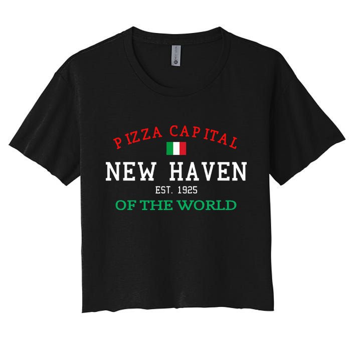 Pizza Capital Of The World New Haven Connecticut Women's Crop Top Tee