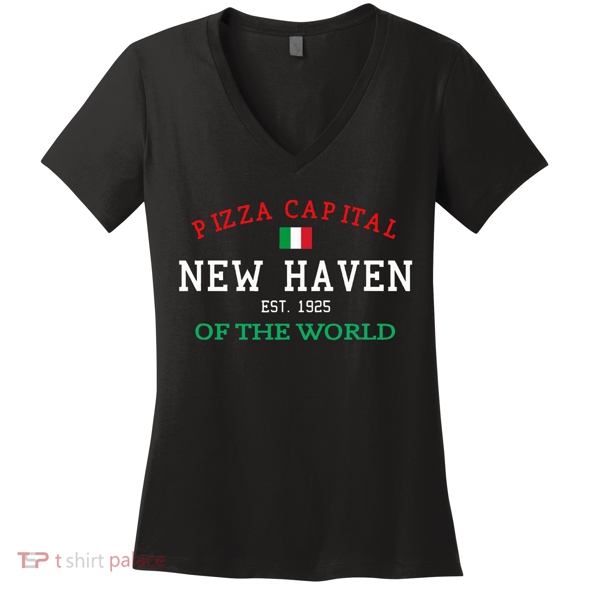 Pizza Capital Of The World New Haven Connecticut Women's V-Neck T-Shirt