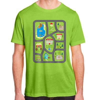 Play Cars On DadS Back Mat Road Car Race Track Adult ChromaSoft Performance T-Shirt