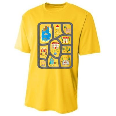 Play Cars On DadS Back Mat Road Car Race Track Performance Sprint T-Shirt