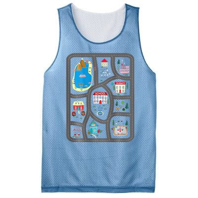 Play Cars On DadS Back Mat Road Car Race Track Mesh Reversible Basketball Jersey Tank