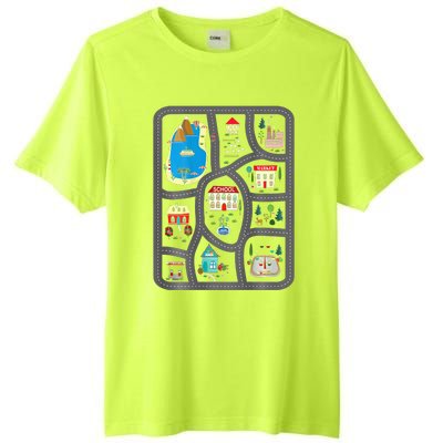 Play Cars On DadS Back Mat Road Car Race Track Tall Fusion ChromaSoft Performance T-Shirt