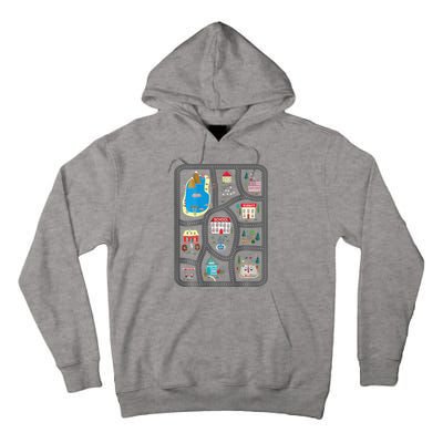 Play Cars On DadS Back Mat Road Car Race Track Tall Hoodie