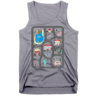 Play Cars On DadS Back Mat Road Car Race Track Tank Top