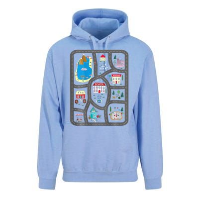 Play Cars On DadS Back Mat Road Car Race Track Unisex Surf Hoodie