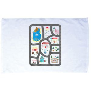 Play Cars On DadS Back Mat Road Car Race Track Microfiber Hand Towel