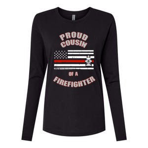 Proud Cousin Of A Volunteer Firefighter Gift Womens Cotton Relaxed Long Sleeve T-Shirt